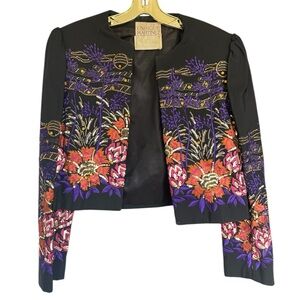 Vintage embroidered Enrique Martinez cropped jacket